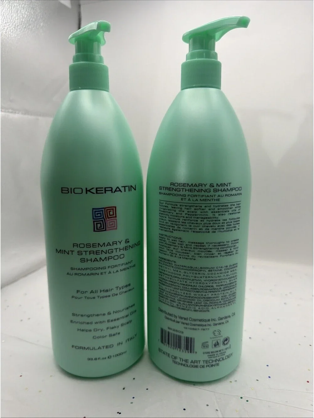 Bio Keratin Protein Shampoo Avocado Rosemary Mint Strengthening 2 Pack 33.8 oz